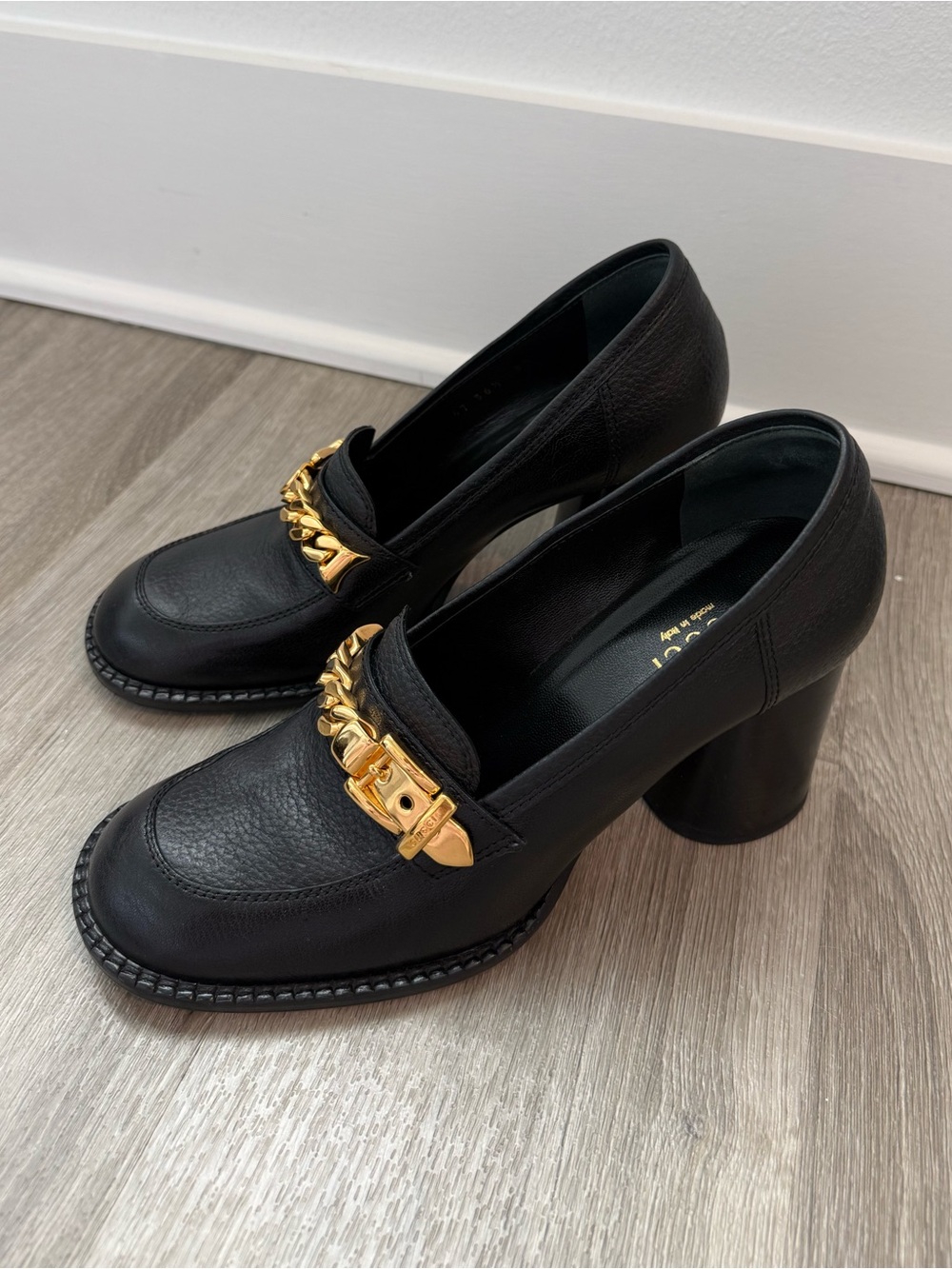 Gucci Black Sylvie Loafer Heel